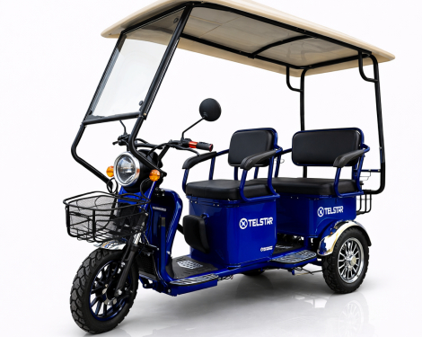 Соларна карго четириместна електрическа триколка с покрив TELSTAR TS-005.3 1500W 60V 23Ah