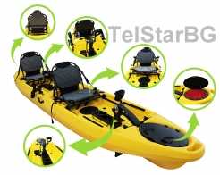 Професионален двуместен SIT-ON-TOP риболовен каяк с двойна педална система ROMANCE снимка 56